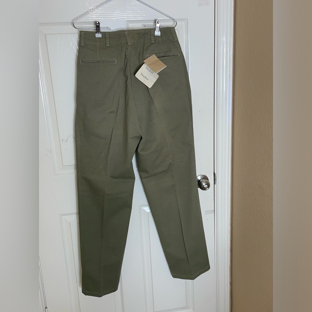 Armani Jeans Khaki Pants Mens Size 30/34 Olive Green Flat Front Casual Cotton‍‍‍ - Picture 3 of 11